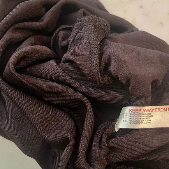 New Free People Reya Ruched Long Sleeve Bodysuit NWT Hot Fudge Brown Large - Picture 8 of 9